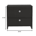 thumbnail image 3 of Modern and Minimalist Black Two Drawer Nightstand, 3 of 6