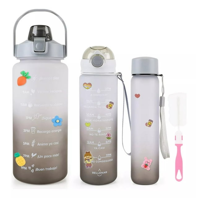 Botella De Agua Deportiva 2 Pack Gran Capacidad 2l Y 800ml