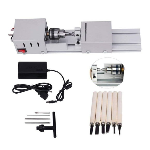 Mini CNC Lathe Beads Machine Woodwork DIY Lathe Standard Set Grinding Polishing Beads Drill Rotary For Table Woodworking Wood