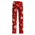 thumbnail image 4 of Adult Fashionable Loose Christmas Printed Casual Pants, Loungewear Sleep Pants with Drawstring Elastic Waist for Home and Comfortable Wear,Red,XL, 4 of 5