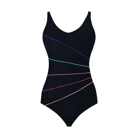 Blphud Womens Swim Suits 2024 Tummy Control 1 Piece Swimsuit Tummy Control Bathing Suits Bikini Summer Women s Print Split Swimsuit Fashion Swimwear Beachwear Bikini Crochet Bikini Black M