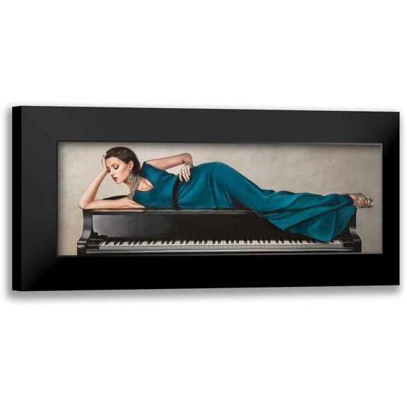Duval, Sonya 14x7 Black Modern Framed Museum Art Print Titled - Piano Lady