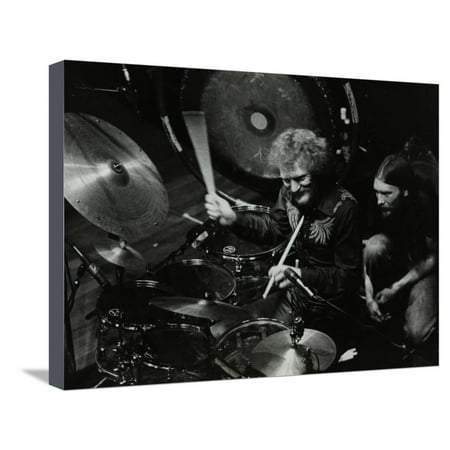Drummer Ginger Baker Performing at the Forum Theatre, Hatfield, Hertfordshire, 1980 Stretched Canvas Print Wall Art By Denis
