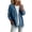 Blue #031, variant on Womens Classic Button Front Breathable Stretch Denim Jacket Relaxed Fit Lightweight Casual Long Sleeve Cardigan Coat, XL