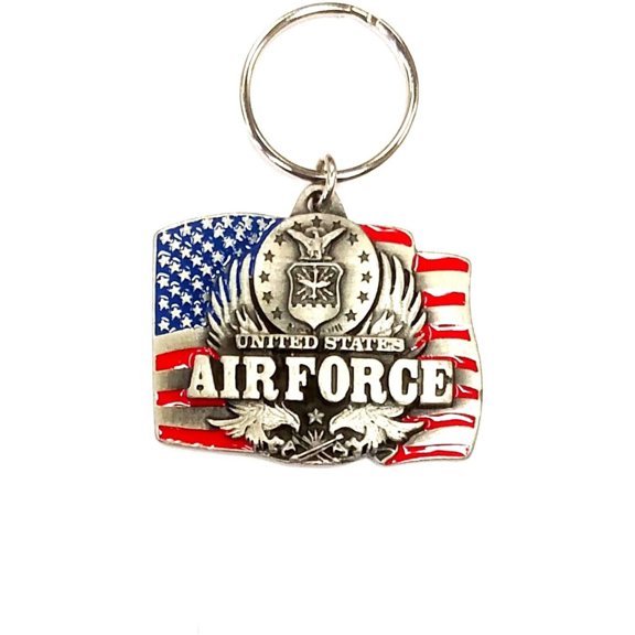 Air Force Heavy Duty Metal Pewter Keychain United States US Military