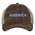 thumbnail image 5 of Distressed America Hat - Vintage Patriotic Cap with Flag Color Embroidery - Distressed Trucker Hat (Black), 5 of 7