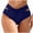 Navy, variant on V Cut Bikini Bottoms for Women Full Coverage High Waisted Bathing Suit Swim Bottoms Cross V Front Swimsuit(Hot Pink,XXL)