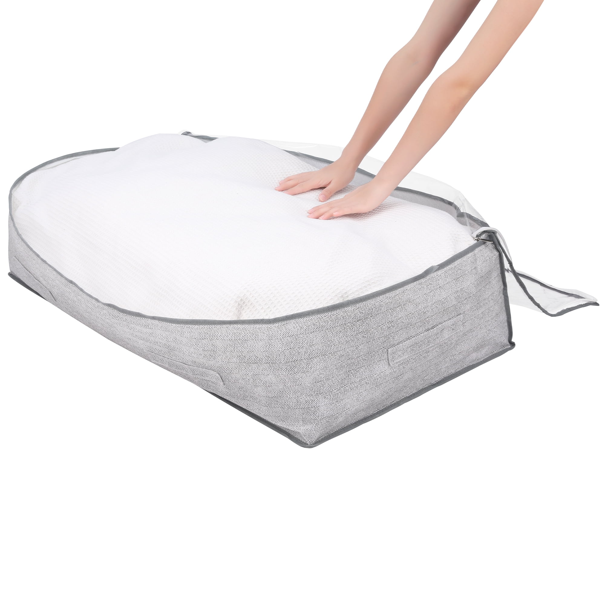 Unique Bargains 1 Pack Clothes Storage Bags Moving Bags Gray 39.5*19.5*7in
