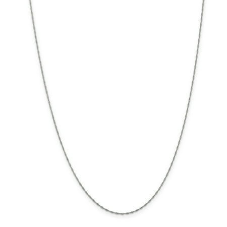 14k White Gold 1mm Link Singapore Chain Necklace 18 Inch Pendant Charm