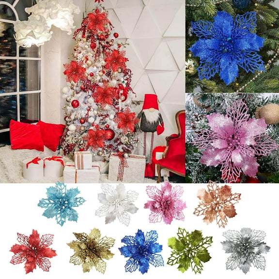 Gcvizuso Christmas Wreath, Christmas Wreaths for Front Door, Christmas Decorations Christmas Flowers Decorate The Christmas Tree, Christmas Wreaths, Gift Boxes And Indoor And Outdoor Decorations.