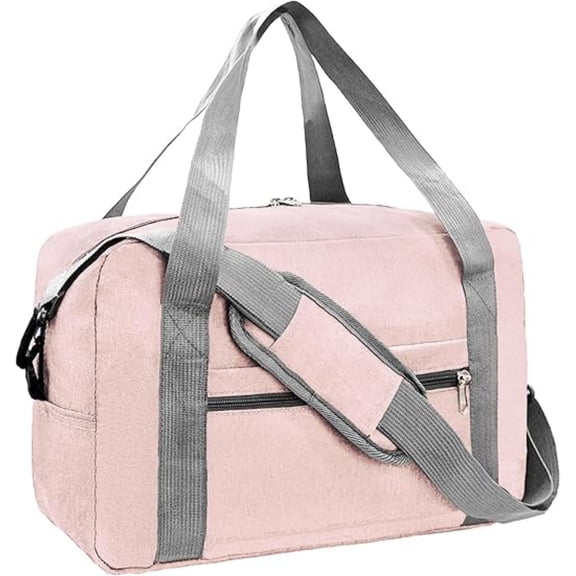 Personal Item Bag 18x14x8 in Underseat Carry-on Luggage foldable Travel Duffle Bag for Airplanes(30L, Pink)