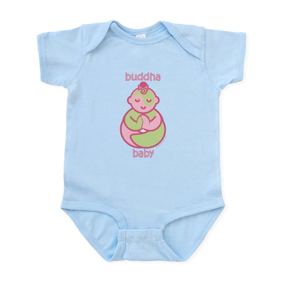 CafePress - Happy Buddha Baby Girl : Pink & Green Infant Bodys - Baby Light Bodysuit, Size Newborn - 24 Months