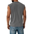 thumbnail image 3 of Mens Cotton Sleeveless Tank Tops Cut Off Muscle Gym T Shirts Running Beach Loose Fit Tees, M, 3 of 3