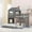 Gray, variant on Harper & Bright Designs Wooden House Bunk Bed Twin Over Full Bunk Bed Floor Playhouse Bed for Bedroom, White