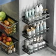 thumbnail image 4 of PENGXIANG Storage Rack Easy to Install Anti-rust Detachable Washable with Hook Vegetable Storage Stainless Steel Wall Mounted Kitchen Storage Rack Kitchen Supplies, 4 of 12