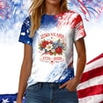 thumbnail image 7 of idosla USA Flag Tee Shirt for Women 4th of July Memorial Day Gift T Shirt Casual Short Sleeve American Proud T-Shirt Tops (Wine, XL), 7 of 7