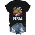 thumbnail image 2 of EnJoCho Women's Plush Size Tops Cute But Feral Shirt Cute But Feral Tshirt Cute But Feral Shirt Cute But Feral T Shirt Fashion Casual Plus Size Blouse Going Out Trendy Active Wear Tops, 2 of 6