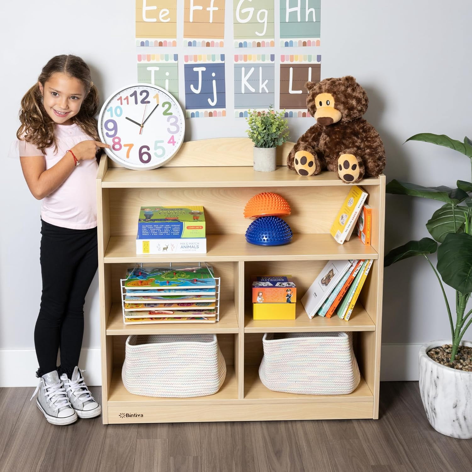 Schooled Deluxe Bookcase with Adjustable Shelves, Bookshelf Book Display for Classroom Organization, 28"