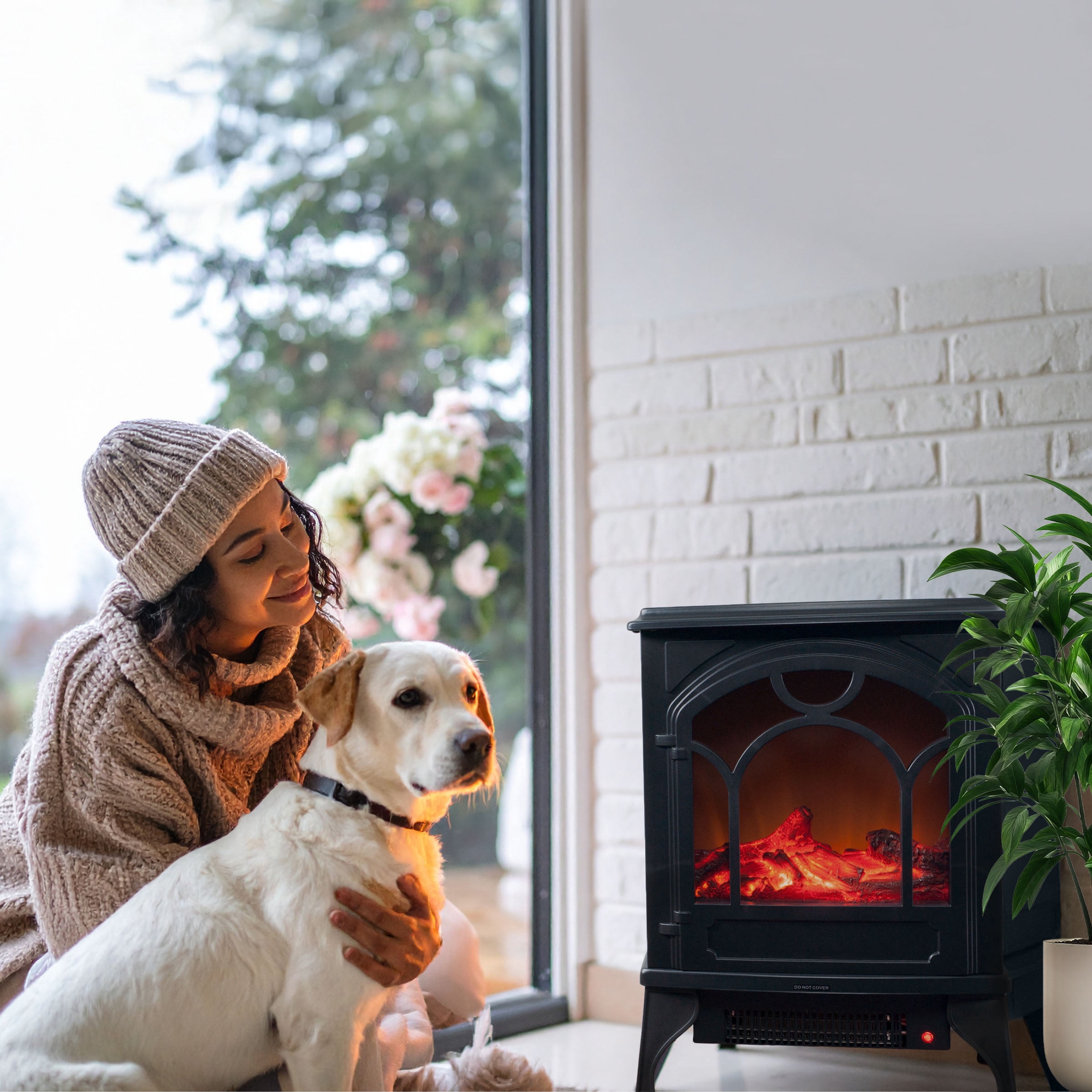 Northwest Electric Fireplace Heater for the Living Room or Bedroom (Black)