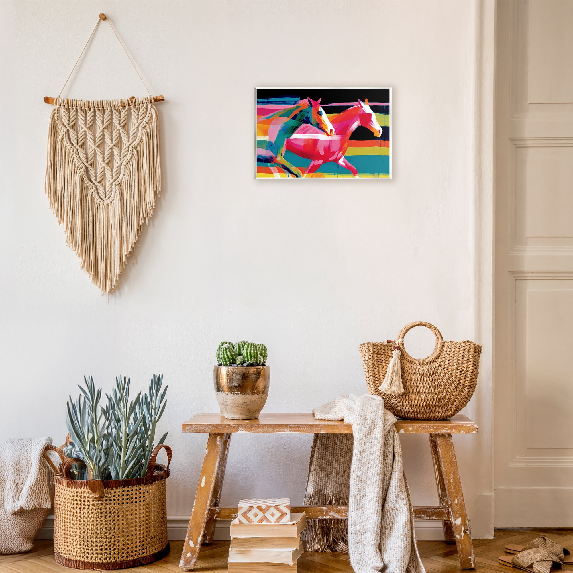 Stupell Industries Wild Horses Running Through Stripes Wall Plaque Art, design by Chromatic Storm Studio