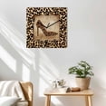 thumbnail image 3 of Leopard Print Wooden Wall Clock Silent Non Ticking, Vintage Rustic High Heels Animal Texture Square Wall Clocks Battery Operated, Decor Clock for Home Office, Living Room, Kitchen, 10 Inch, 3 of 9