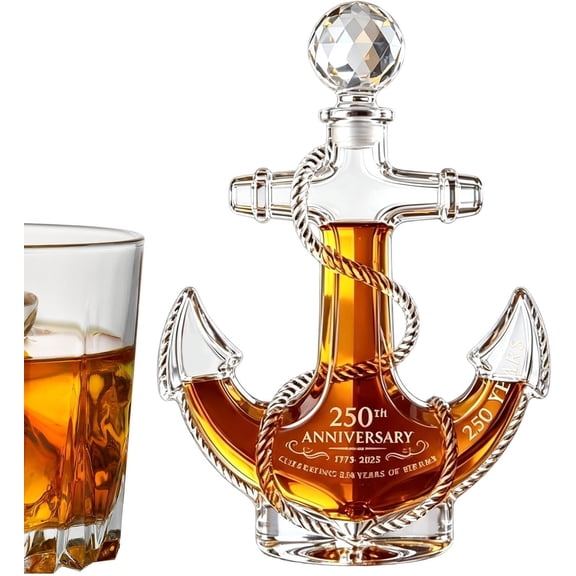Whiskey Decanter - 350ml Glass Wine Decanter, Collectible Glass Piece, Great Gift For Fathers, Husbands, Wine Lovers