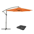 thumbnail image 1 of CorLiving 9.5ft Tilting Cantilever Outdoor Patio Umbrella with Steel Frame, 8 Support Arms, and Base Weights Included, 1 of 7