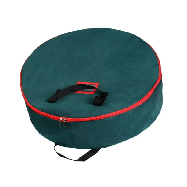 Luzkey Sac de Guirlande Sac de Couronne Conteneur de Rangement de Vacances de Noël Étui de Rangement de Couronne Rond Sac de Rangement de Couronne Double Fermeture Éclair 60cmx16cm