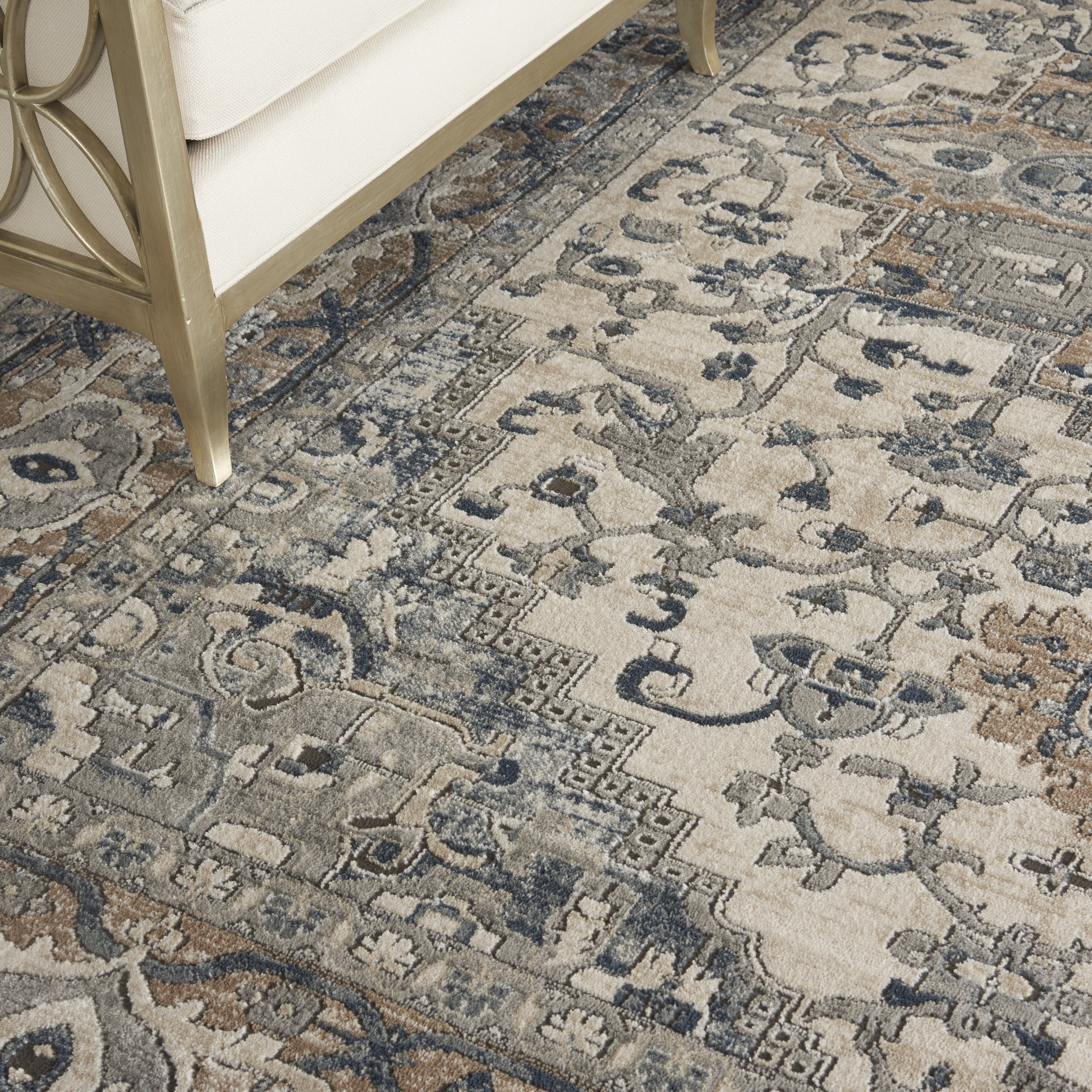 Nourison Concerto Persian Ivory Grey 12' x 15' Area Rug (12x15)