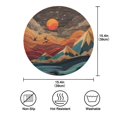 thumbnail image 3 of 15.4" Round Placemat Set of 6 Polyester Fabric Place Mats Non-Slip Dining Kitchen Table Mats for Kitchen Party Decor Colorful Clouds and Mountains, 3 of 5