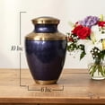 thumbnail image 6 of Large Brass Cremation Urn for Human Ashes Pruple Handcrafted Funeral Memorial Urn for Adults | Decorative Urns for Men & Women | Secure Screw Lid with Velvet Pouch, 6 of 9