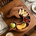 thumbnail image 4 of Outdor Shaped Wooden Charcuterie Board Divided Compartment Snack Platter For Fruits & Dips Unique Serving Tray For Party Kitchen & Home, 4 of 6