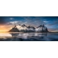 thumbnail image 2 of Joanaduenas 24x13 White Modern Wood Framed Museum Art Print Titled - Iceland Glory Sunset, 2 of 4