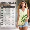 thumbnail image 7 of FUIALDOLG St Patrick Day Green Leaf Tank Tops for Women St Patricks Day T-shirt Casual Sleeveless Shirts V Neck Pleated Tunic Tops Ladies Basic Tees Blouse Wedding Party Outfits S, 7 of 7