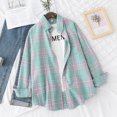 thumbnail image 1 of Brand Casual Women's Flannel Plaid Shirt 2023 Autumn New Boutique Ladies Loose Blouse and Tops Female Long Sleeve Shirts Clothes, 1 of 5