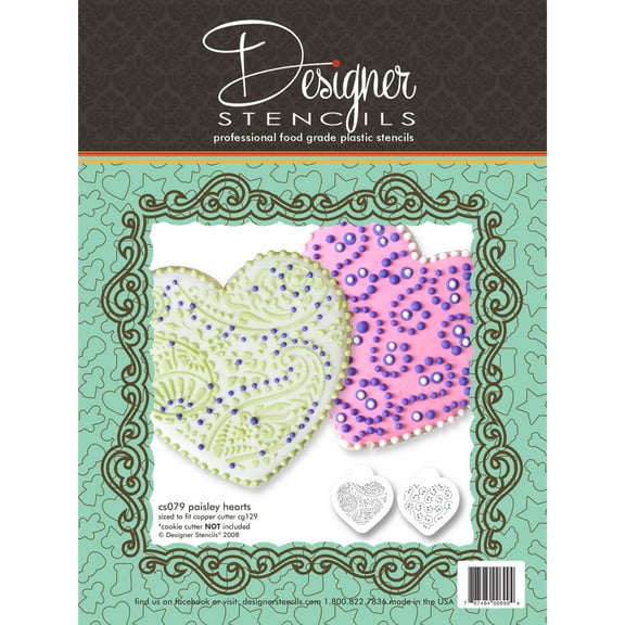 Paisley and Circles Heart Stencil Set (no cutter) by Designer Stencils