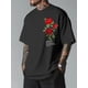 thumbnail image 1 of Camiseta con estampado de textura sintética de rosas Y2K para hombre, 1 of 7