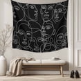 thumbnail image 5 of Abstract Style Tapestry for Bedroom Wall Hanging Tapestry, Black Face Line Modern Character Art Ceiling Backdrop Tapestries Poster Blanket Wall Decor for Teens Room Living Room Dorm 39" x 59", 5 of 8