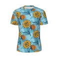 thumbnail image 5 of Wukai Sunflowers Print Men's Short-Sleeved Mesh T-Shirt,Quick-Dry Short Sleeve Workout T-Shirt-3X-Large, 5 of 8