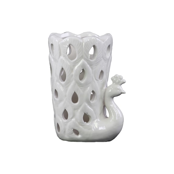 Urban Trends Collection: Ceramic Peacock Vase Gloss Finish