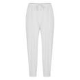 thumbnail image 5 of Awdenio Linen Pants Men Casual Elastic Waist Drawstring Pants Cotton Linen Baggy Lounge Pants Beach Trousers with Pockets, 5 of 6
