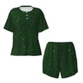 thumbnail image 4 of Picia Emerald Green Sparkling Pajamas Sets for Women Soft Short-Sleeved Pjs with Lounge Shorts Two Piece Sleepwear-4X-Large, 4 of 9