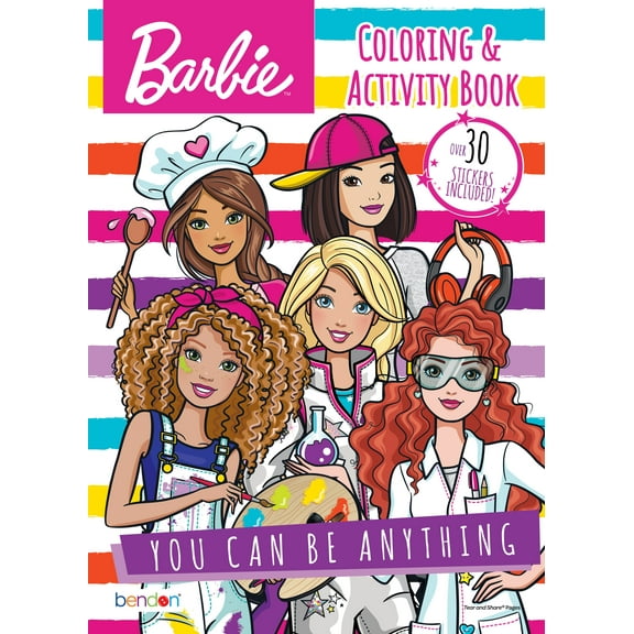 Barbie 32-Page Coloring and Activity Book with Stickers, Paperback, by Bendon