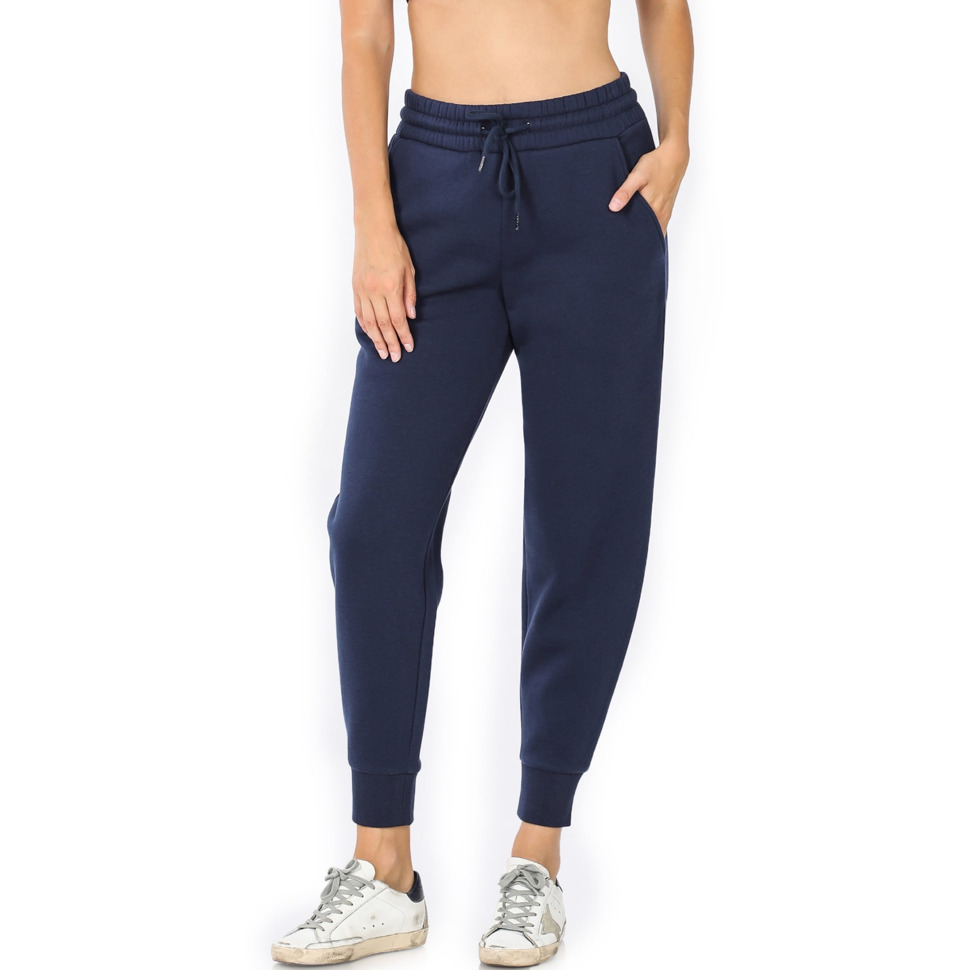 Womens - Athletic Essential Jersey Flare Joggers in Blueberry Navy