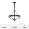 thumbnail image 7 of Hunter - Merlin 5-light Rustic Iron, Medium Size Chandelier, Dimmable, Industrial Style, Empire Shaped, for Bedrooms, Dining, Living Rooms - 19793, 7 of 7