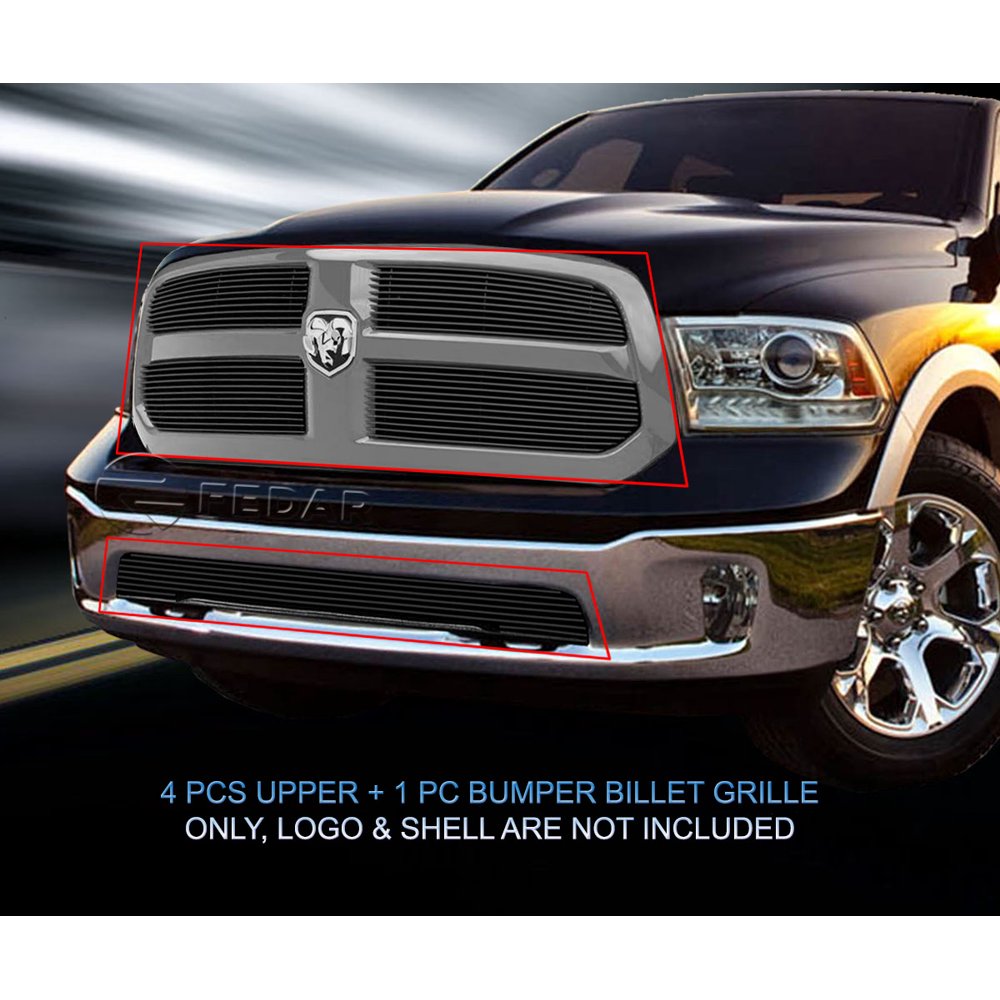 Fedar Billet Grille Insert Combo For 20132017 Dodge Ram 1500Black