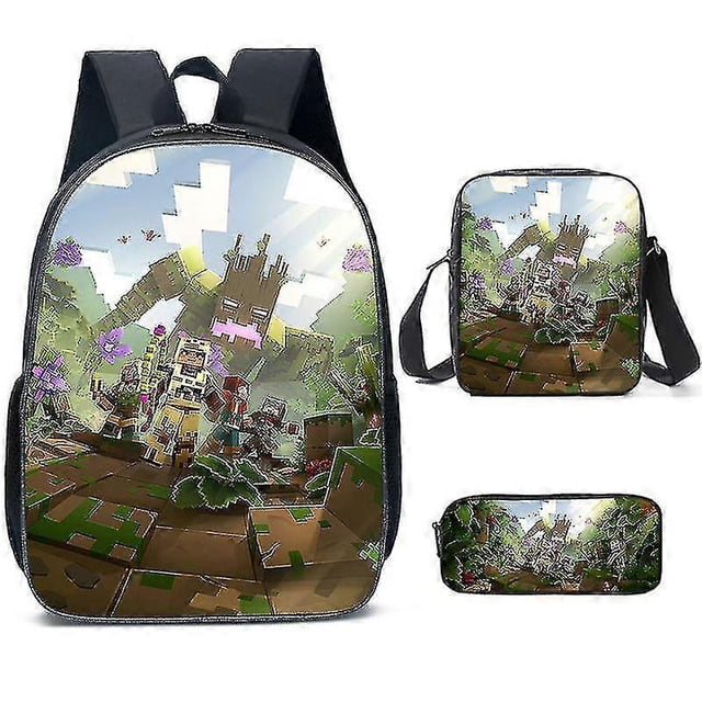 Mochila para periféricos del juego Minecraft, conjunto de tres piezas, alta calidad, alta calidad