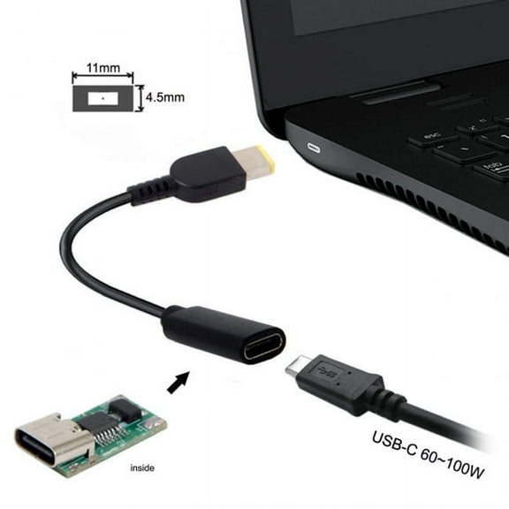 JSER Type C USB-C to Rectangle 11.0*4.5mm Power Plug PD Emulator Trigger Charge Cable for ThinkPad X1 Carbon