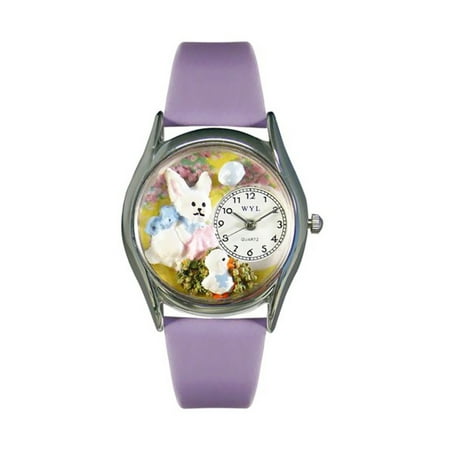 Whimsical Easter Bunny Yellow Leather And Silvertone Watch