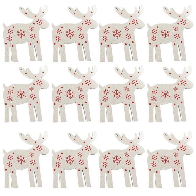 Yuarrent Paquete de 100 adornos colgantes Material de primera Colgante de Artesanía Diseño único Decoración navideña Rodajas de Kits de decoración para fiestas rojo blanco StiftWeihnachtsbaum Yuarrent HA059725-03B